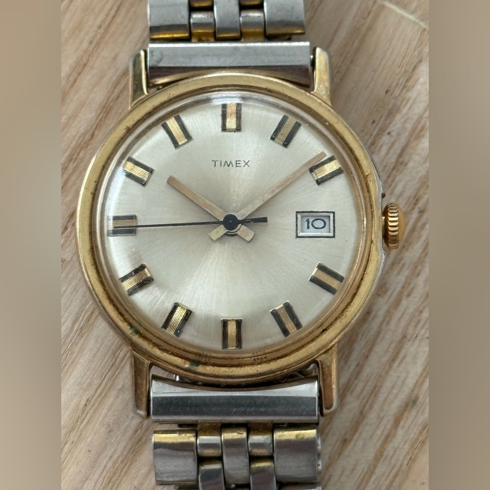Timex Mercury Rare Vintage Watch Mechanical Winding Gold Case Stretch Bracelet - Picture 2 of 15
